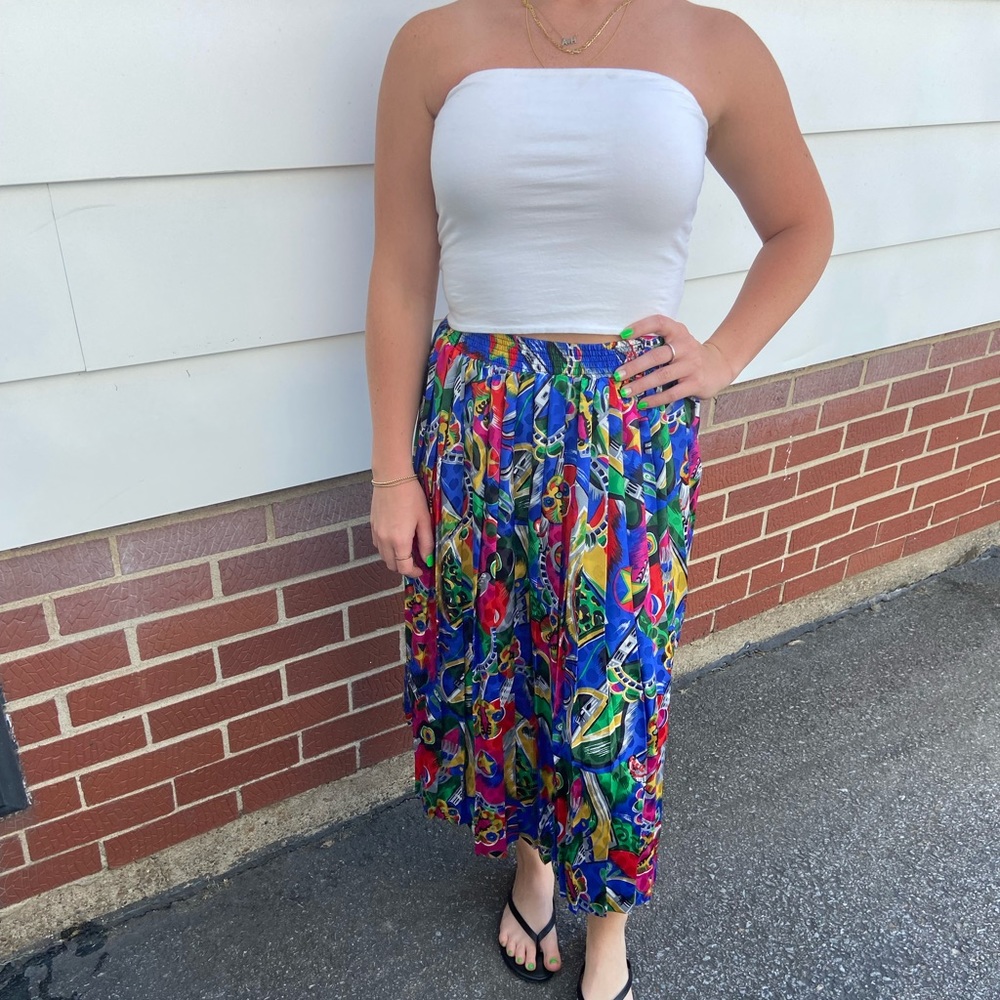 Vintage Pleated Full Skirt